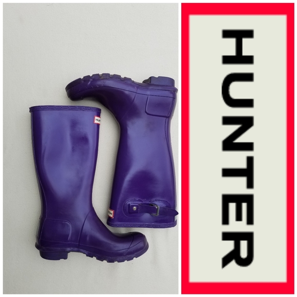 purple hunter wellies